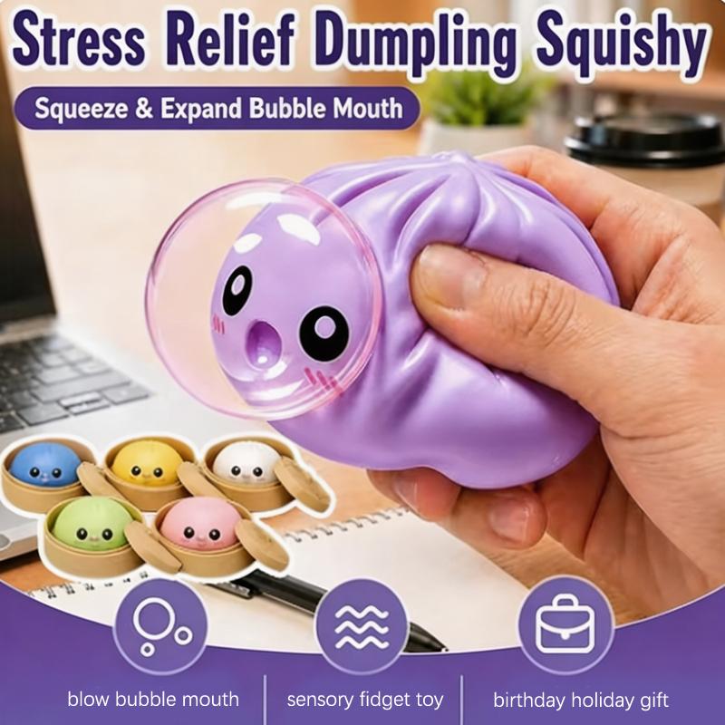 Squeeze Bubble Baozi Squishy Toy Cute Steamed Bun Stress Relief Fidget Toy Portable Desktop Decompression Gift For Office Home