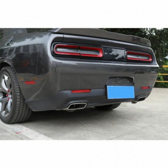 2pcs Rear Fog Light Lamp Trim Cover Decor for Dodge Challenger 2015+Carbon Fiber