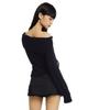 Poeoling Cotton Candy Off-Shoulder Knit (Black)