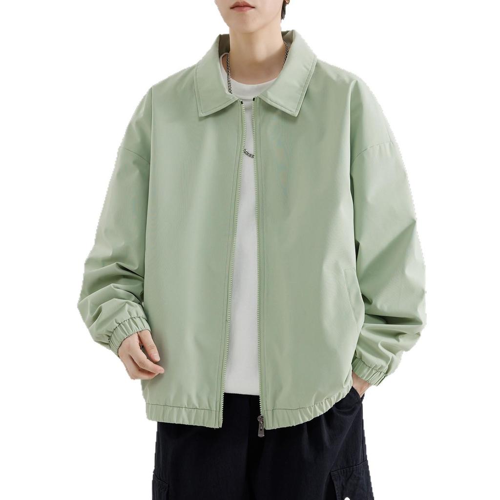 Men's Retro Workwear Jacket - Thin, Loose, Versatile Lapel Top for Spring/Autumn