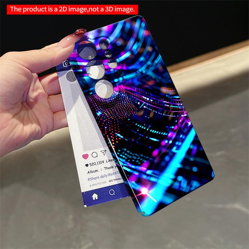 2DFlat Samsung Phone Case Neon Pulse Circuit Design Applicable To Galaxy S22 S23 S24 S25ULTRA S26 A12 A13 A14 A15 A16