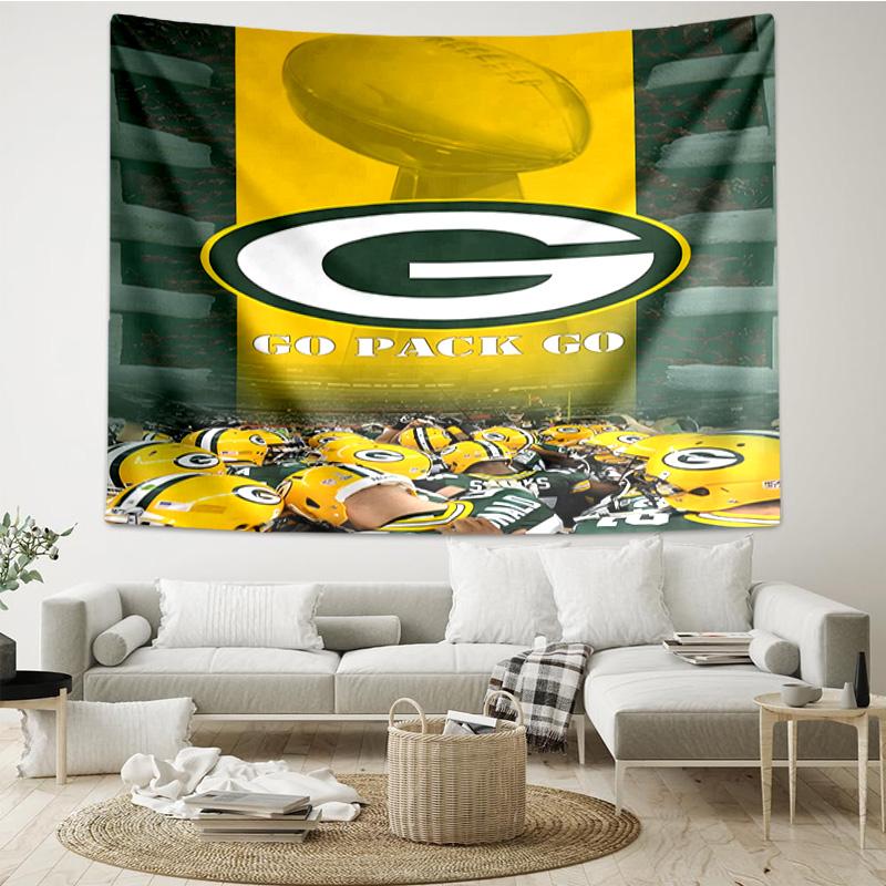 Green Bay Packers Logo Tapestry Hanging for Bedroom,Livingroom, Playroom,Decor Art Room Wall Tapestry Holiday and Birthday Gifts