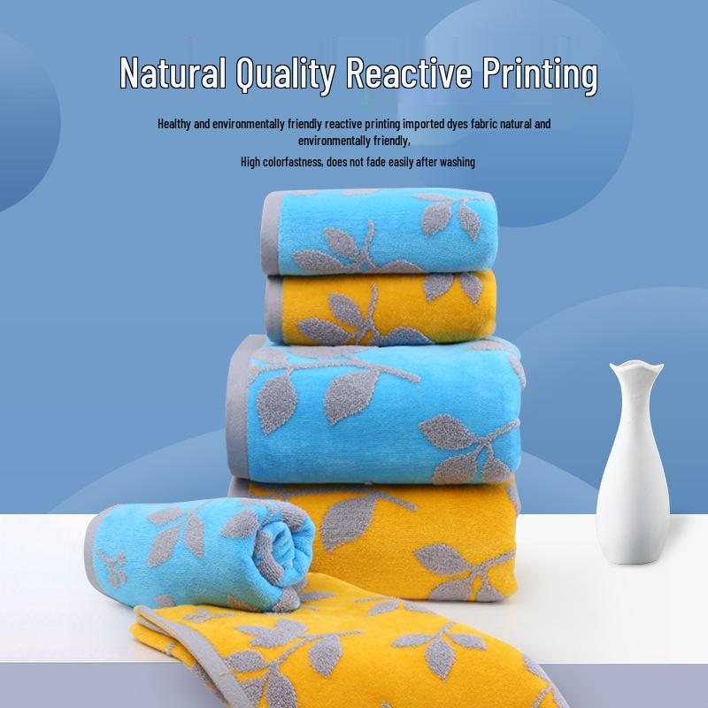 Pure Cotton Velour Bath & Beach Towel Set for Men and Women - Soft, Strong, and Highly Absorbent.