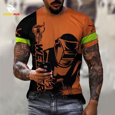 Camiseta gráfica para hombre, camiseta con soldador para hombre, ropa, camisa gráfica de gran tamaño, camisetas informales de manga corta con estampado 3D