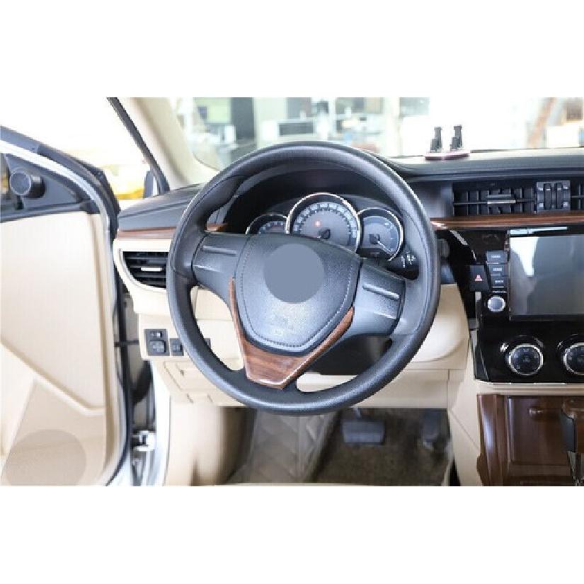 Cover Trim 14-2018 Wood Grain Car Steering Wheel U-Type Panel For Toyota Corolla