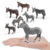 Mini Solid Gray Donkey Model Toy - Early Education & Cognitive Animal Ornament for Kids