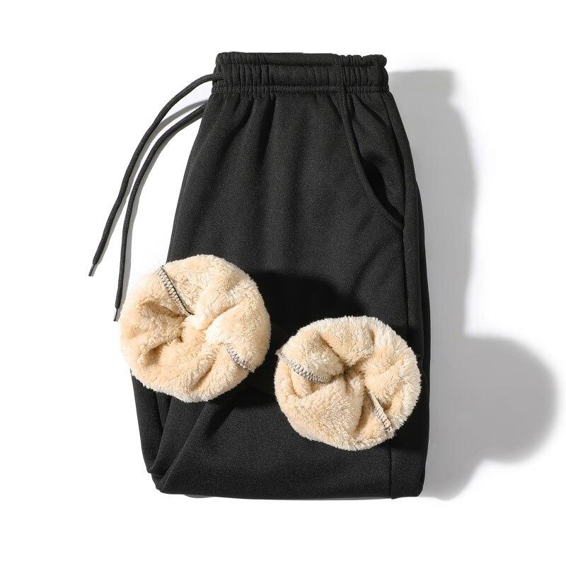 Thicken Sweatpants Winter Men 'S Plus Velvet Padded Trousers Slim Large Size Warm Pants Solid Trend Sports Jogges M -5xl