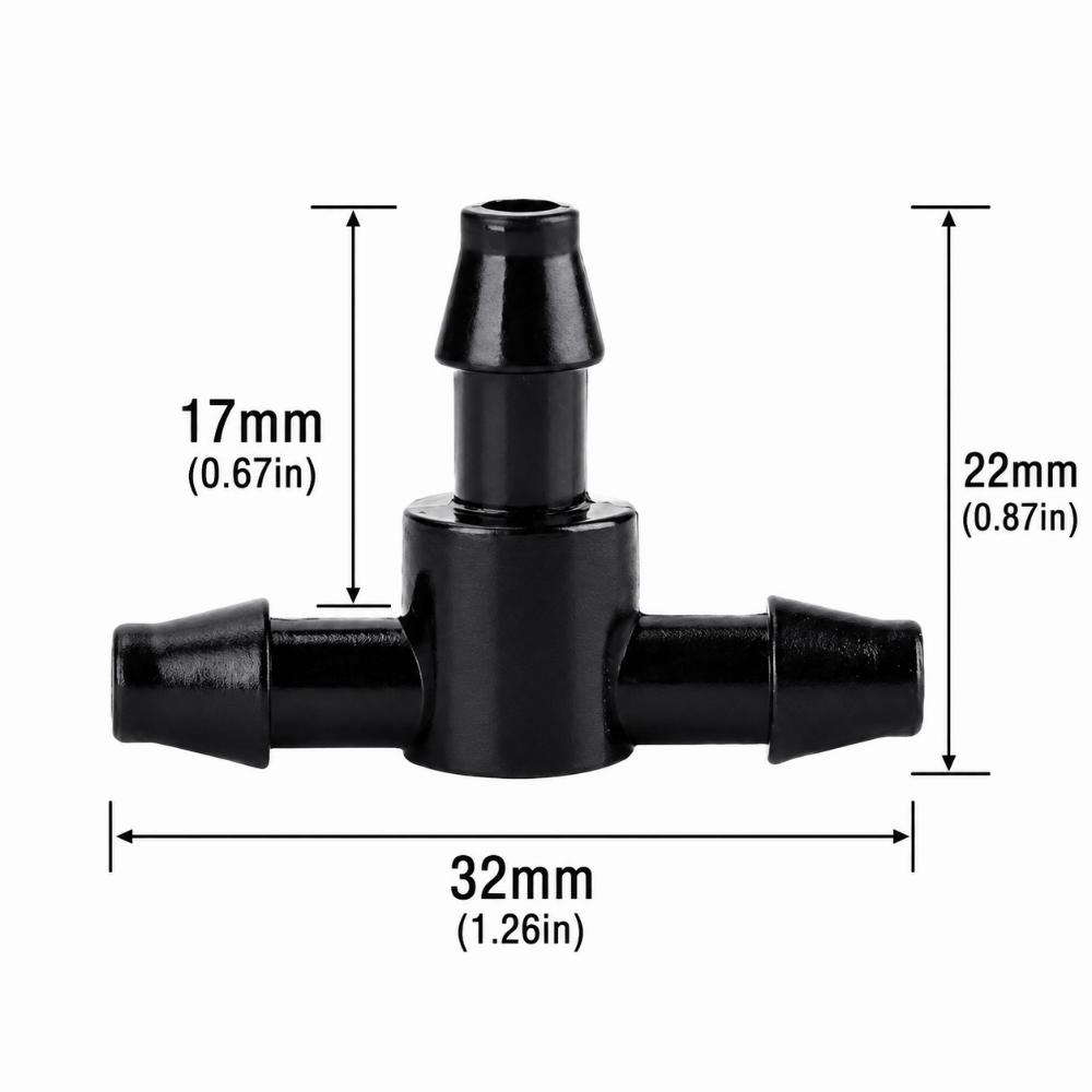 100PCS 3 Way Hose Connector Easy Fit Drip Irrigation Connector  Greenhouse Watering