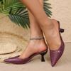 Spring and summer new bag head half slippers thin heel temperament cool slippers large size