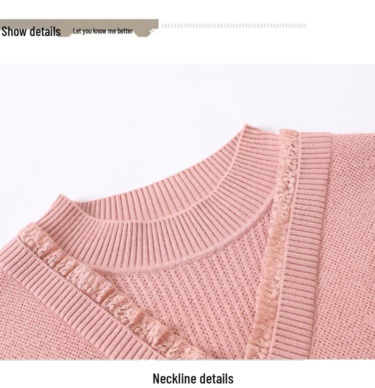 Mom's Elegant Autumn/Winter Wool Knit Sweater: Fashionable Thick Layered Top for Middle-Aged & Elderly Women