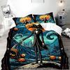 New Nightmare Before Christmas Duvet Cover with Pillow Cover Bed Set Jack and Sally 3D Skull Christmas Bedding Set Bedroom Decor
