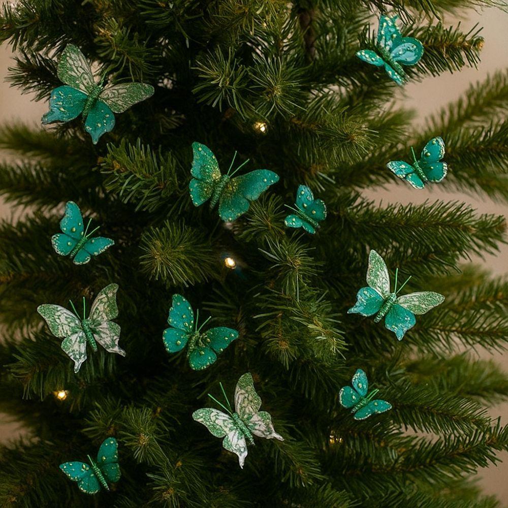 Colorful Butterfly Christmas Decoration Plastic Feather Artificial Butterfly Flower  Home Party