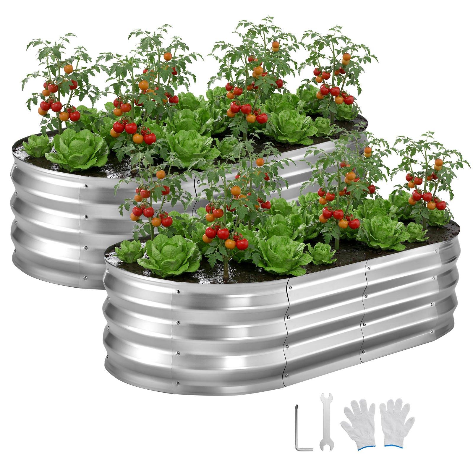 VEVOR 2 Pack Galvanized Raised Garden