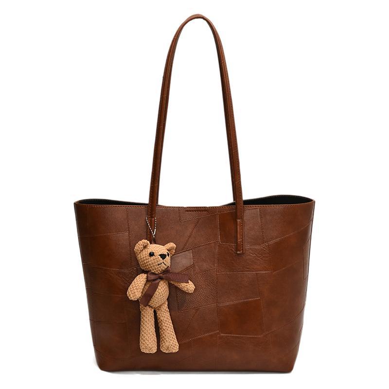 New Shoulder Bag Texture Retro Capacity Stone Pattern Women's Bag Class Commuting Fashion Handbag Tote Bag Women