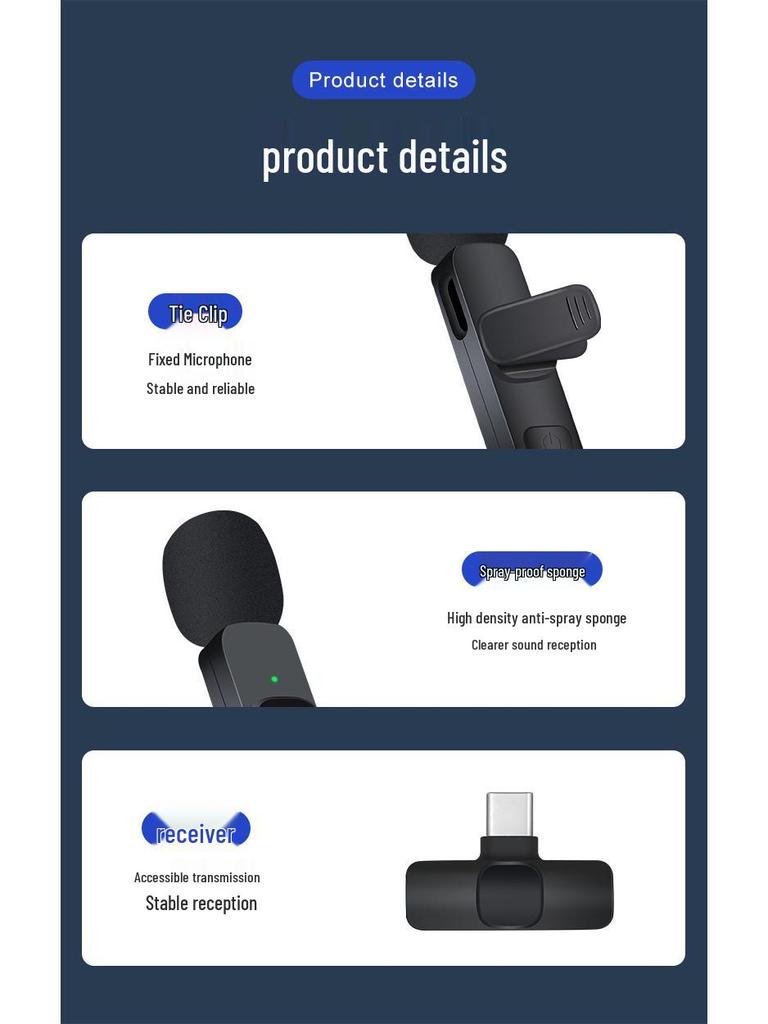 2.4G Wireless Lavalier Mic K9: Dual Auto Noise Reduction for Mobile Streaming & Recording