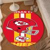 Kansas City Chiefs Football Runde Matte, Rutschfester Kreis Teppich Stuhlmatte Für Wohnzimmer, Schlafzimmer, Fußmatte Heimdekoration Geschenk Weihnachtsgeschenke