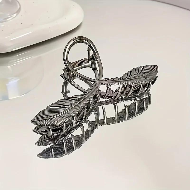 

Холодный, Ретро Листопадный Зажим-краб с перьями, Объем волос, Заколки, Женская прическа Твист , Большой, Высококачественные Перекрестные Заколки