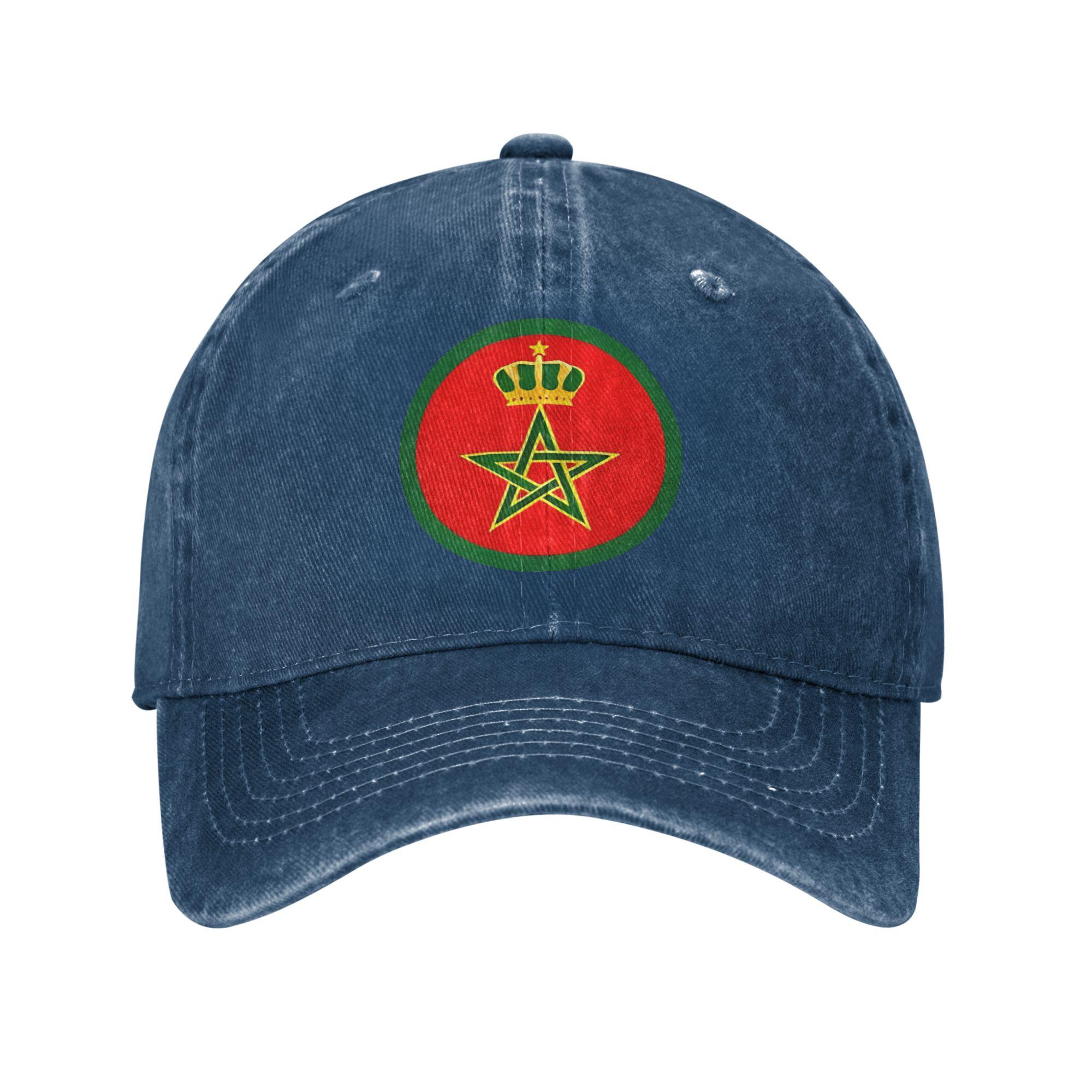

Morocco Roundel of the Moroccan Baseball Cap Sun Dropshipping Washed Trucker Hat FeUnisex Unisex Hunting Camping Baseball Caps One Size