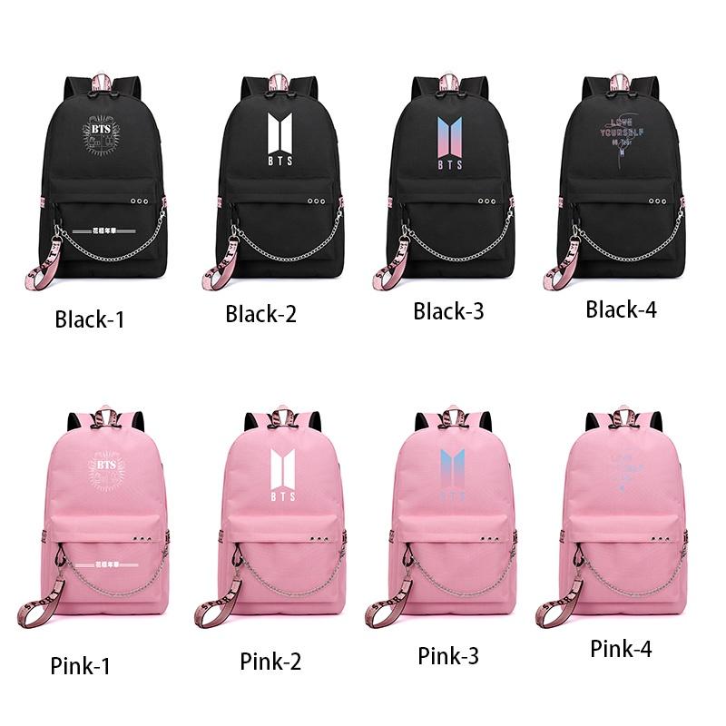 Zaino Kpop Bts Bangtan Boys Tela Zaino Scolastico Con Porta Usb E Design Elegante