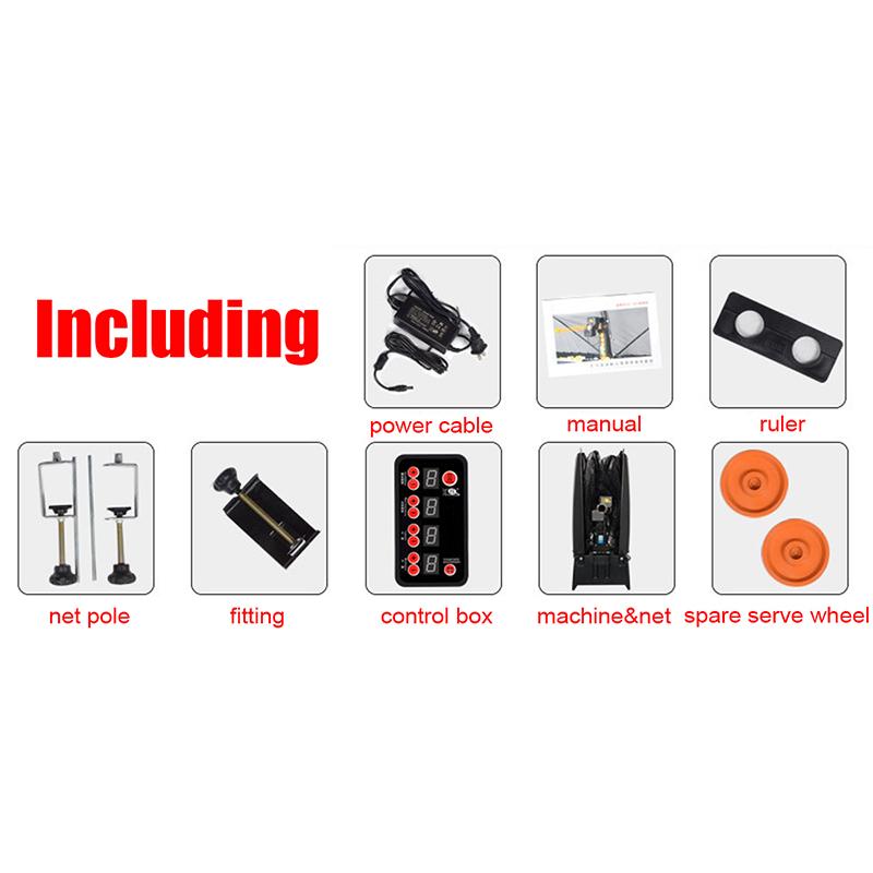 50W Automatic Robot Table Tennis Ping-pong Ball Machine Practice Recycle 0-9 Head Swinging Speed New Black  80*34*34cm