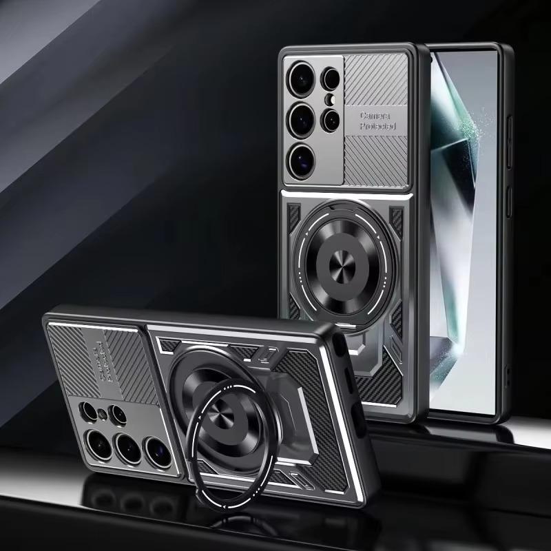 Deluxe Magsafe Magnetic Wireless Charging for Samsung Galaxy S24 Ultra S23 Plus FE Finger Ring Holder Case