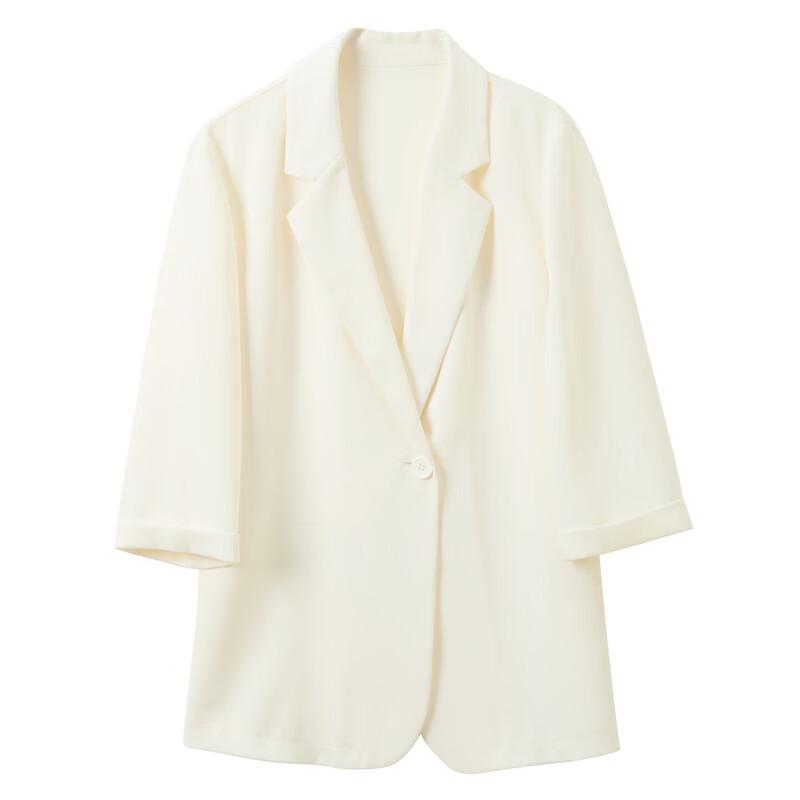 Sancai 2026 Spring Loose Fit 3/4 Sleeve Blazer