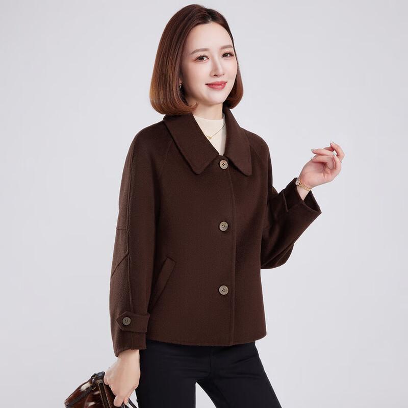 Hengyuanxiang Women's 100% Wool Double-Faced Short Coat