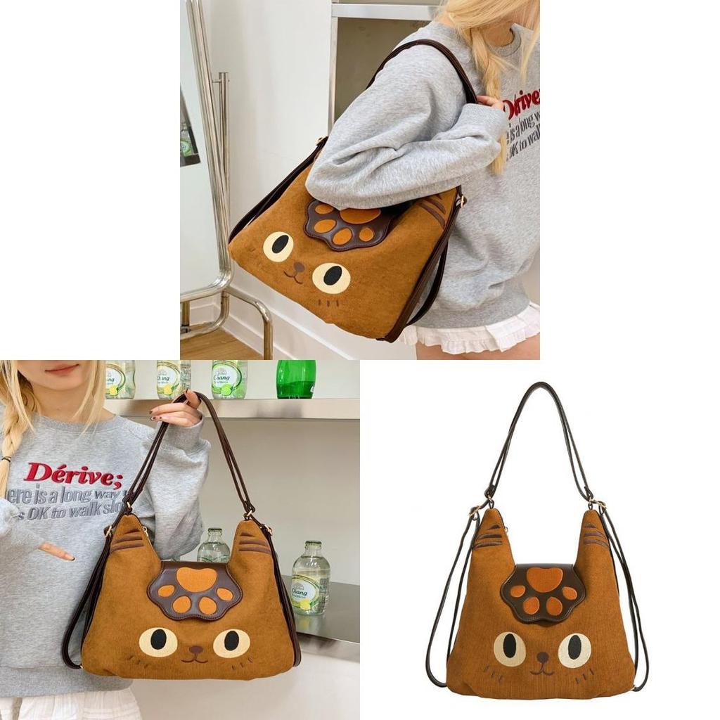 Cat Shoulder Bag Pu Leather With Padded Straps For Teens And Women