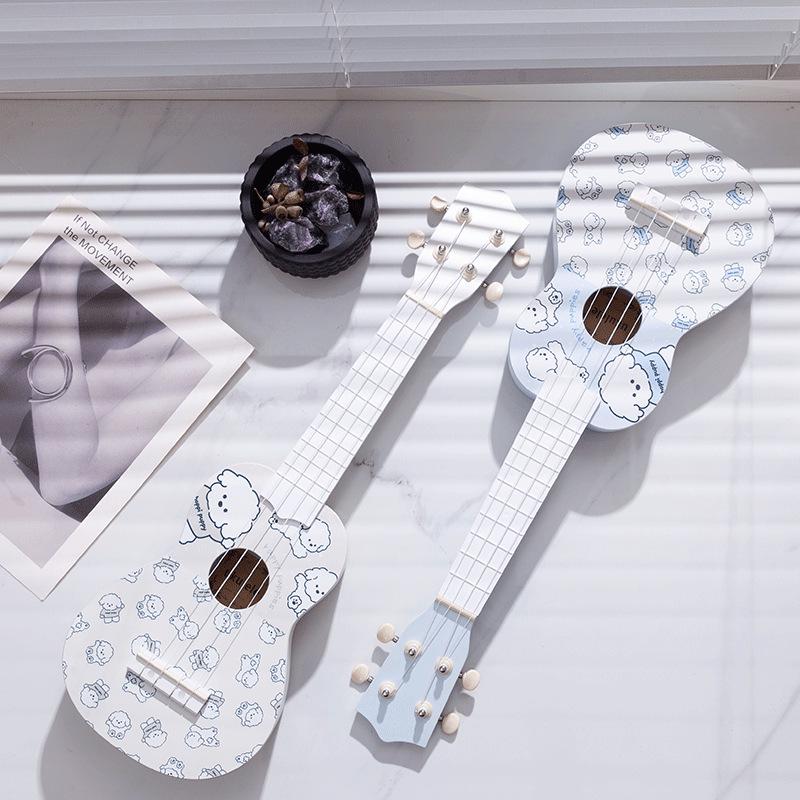 Charming Line Art Ukulele - Entry-Level Instrument for All Ages