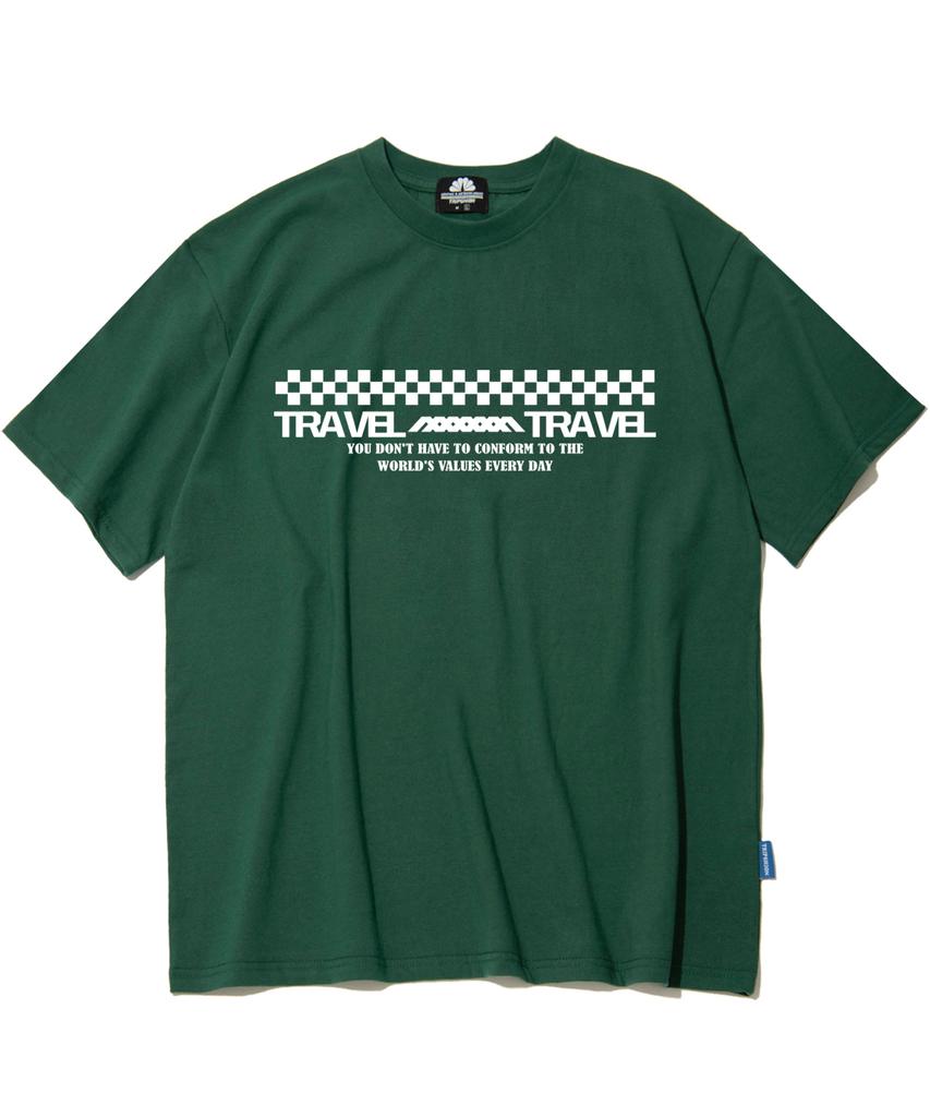 TRIPSHION Travel Checkerboard Graphic T-Shirt - 8 Colors (Type B)