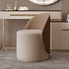 Modern Luxury Swivel Vanity Stool with Backrest: Solid Wood Makeup Chair