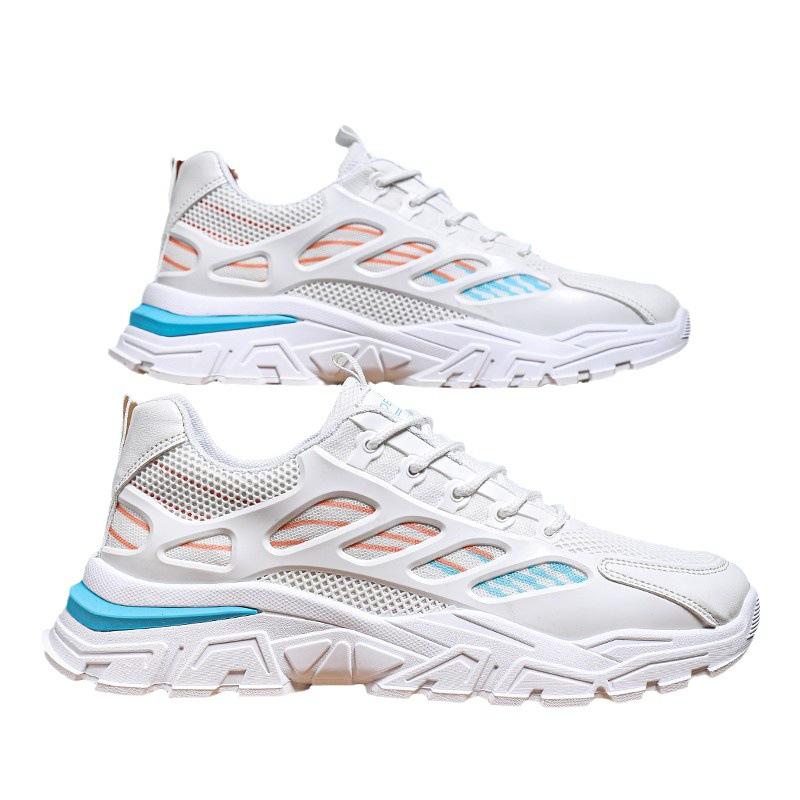 Erkek ayakkabıları sonbahar nefes alabilen file spor boş zaman gençlerin boyunu uzatan baba moda ayakkabıları hafif deodorant küçük beyaz koşu ayakkabıları