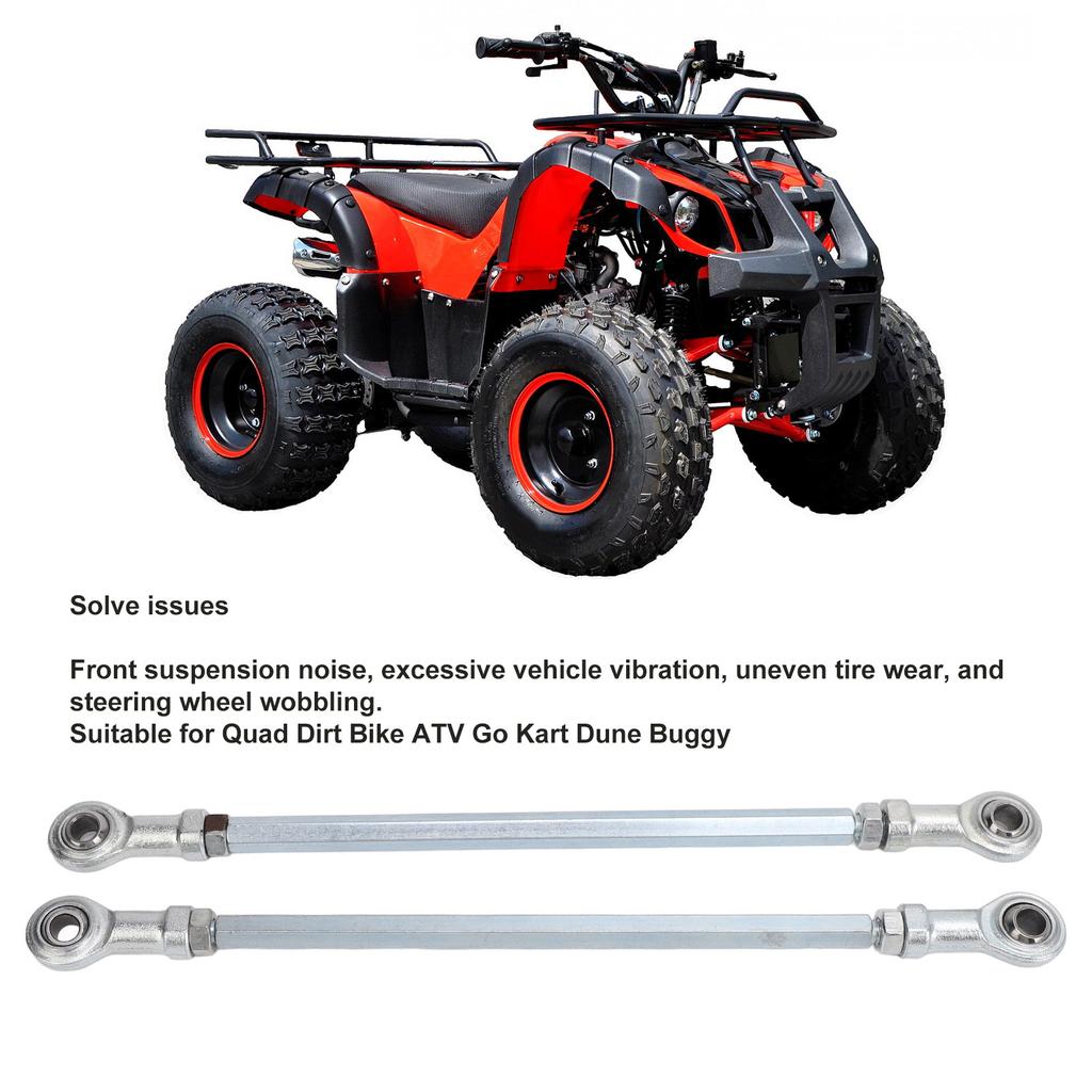 Steering Shaft Tie Rod Silver Easy Install Wide Application 1 Pair Steel Alloy Clear Thread ATV Tie Rods Kits for ATV Go Kart