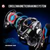 2026 Mulinello da Baitcasting a Goccia d'Acqua con Display Digitale LED Lunga Distanza di Lancio Potenza di Frenata 10kg 7.2:1 Bobinatore da Pesca Baitcasting con Rapporto Elevato 9+1 Cuscinetti a Sfera Frenata Magnetica Retroilluminazione a LED
