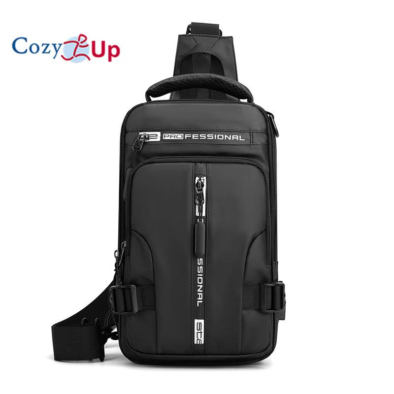 Cozy Up Herre Multifunksjonell Brystveske, Moteabel og Casual En Skulder Crossbody-veske, Vanntett Romstoff Liten Ryggsekk