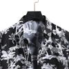 Men's Cardigan Short Sleeve Hawaiian Beach Flower Shirt Men's Turtleneck Shirt