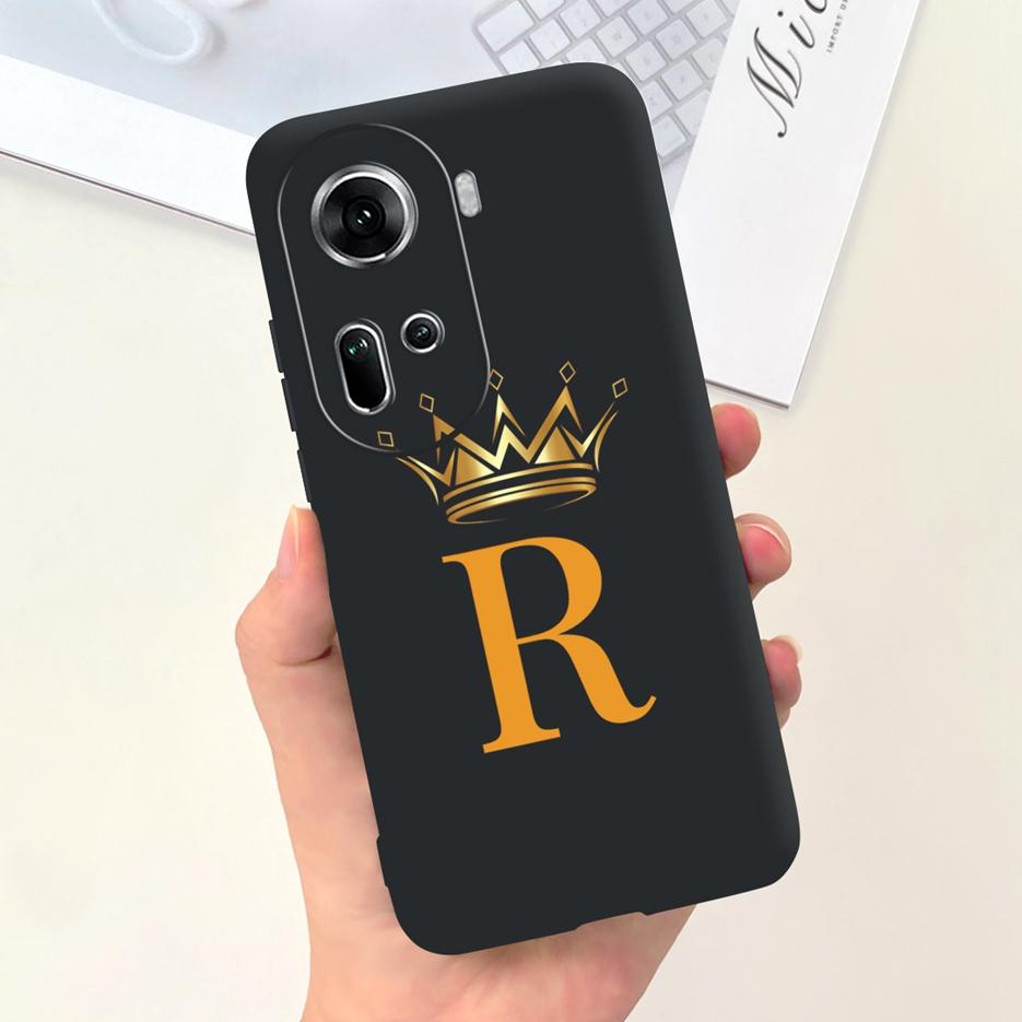 Für Oppo Reno 11 5G Hülle Reno11 F Niedliche Kronen Buchstaben Abdeckung Weiche Silikon Handyhülle Für Oppo Reno11 Pro Reno 11F Rückseite Taschen