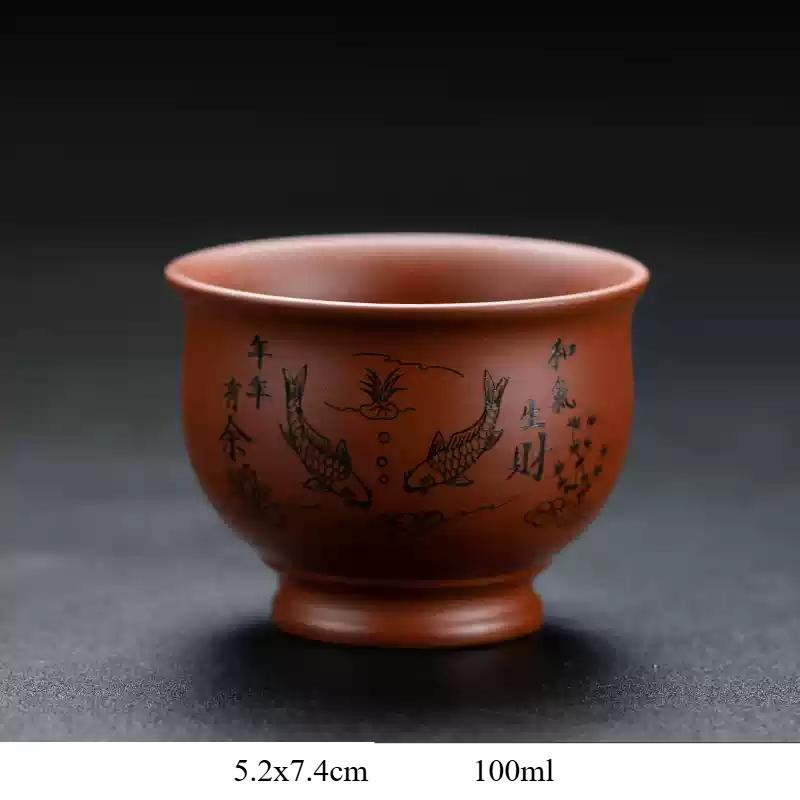 

Chinese Yixing Purple Clay Teacup Coffee Cup Oolong Tea Handmade Boutique Tea Bowl Master Tea Cup Portable Personal Single Cup 100ml