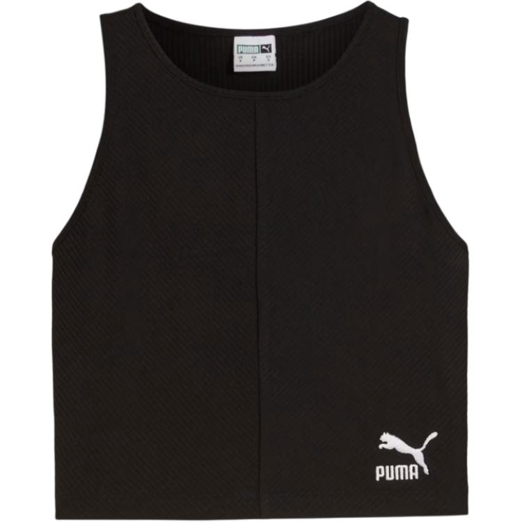 

Puma Женский топ-жилет с круглым вырезом, логотипом, коротким рукавом и облегающего кроя, черный 626625-01 S