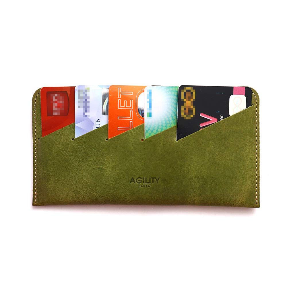 AGILITY Affa Card Folder 10 Pieces Inner Card Case Long Wallet Thin Horizontal Genuine Leather Yellow "Card Folder"