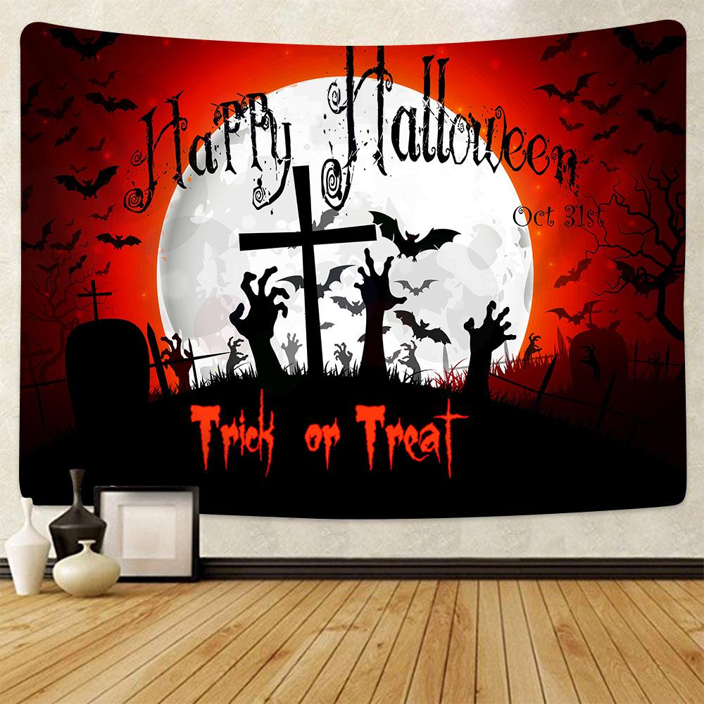 Halloween decoration, hanging curtains for home decoration, background fabric for the room, bedhead wall hanging fabric tapestry