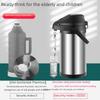 Compact Stainless Steel Press Type Thermos with Integrated Air Pressure
