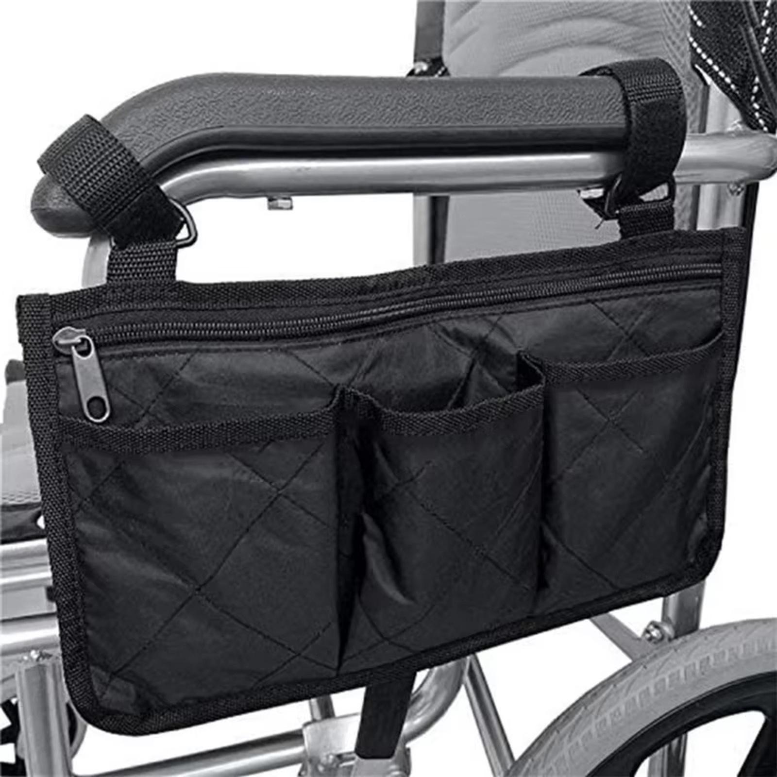 Wheelchair Armrest Storage Bag  Wheelchair Side Organizer Bag Universal Armrest Side Storage Bag Fits Most Wheelchairs One Size