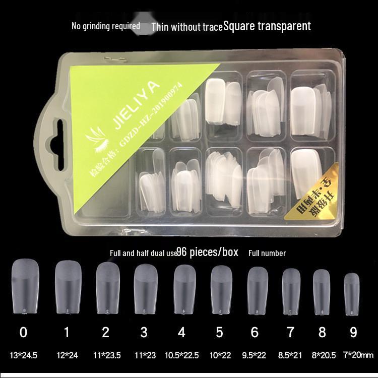 Almond Trapezoid Nail Tips - Matte, No Polish Needed, Crease-Free, 96 Pieces