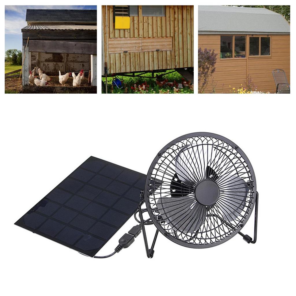 Portable Solar Extractor Greenhouse Fan for Outdoor Camping, RV, 4In