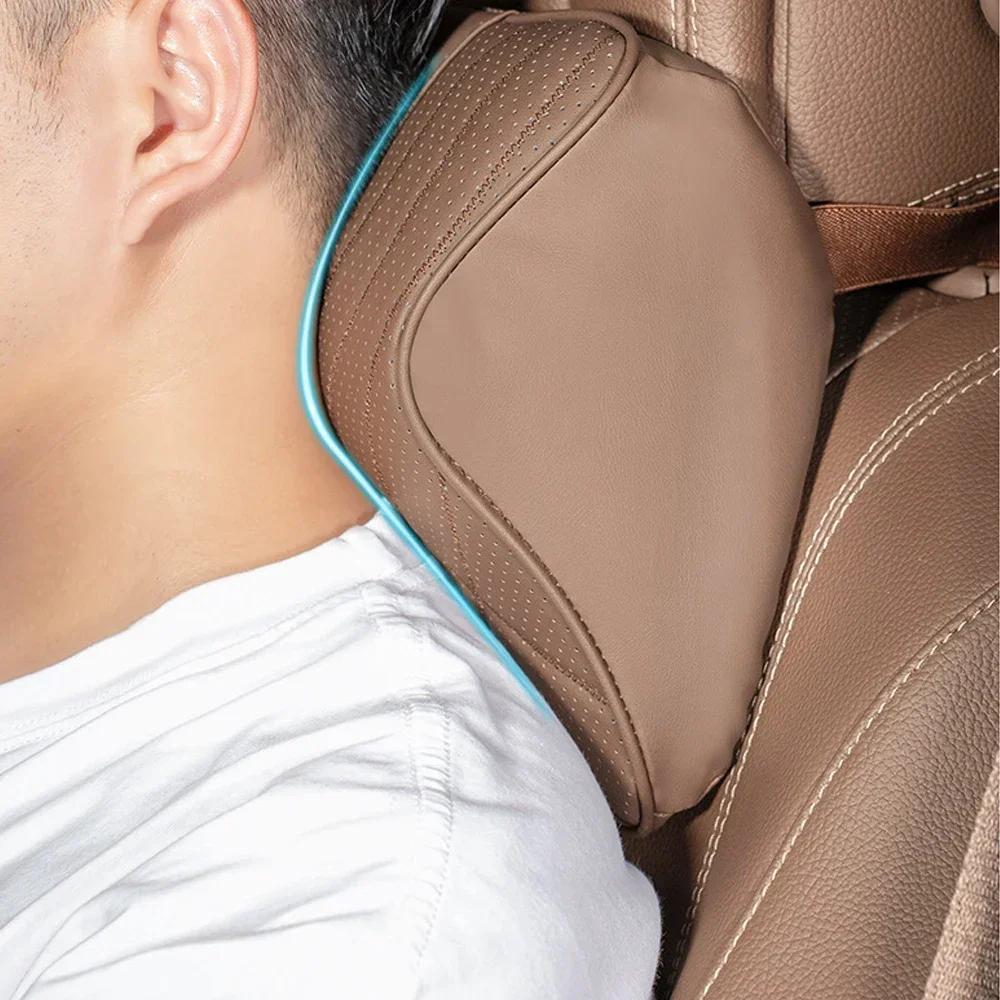 NAPPA Leather Headrest Car Neck Pillow Soft Seat Lumbar Support Waist Pillow For Mercedes Benz AMG A C E S Class W207 W211 W212