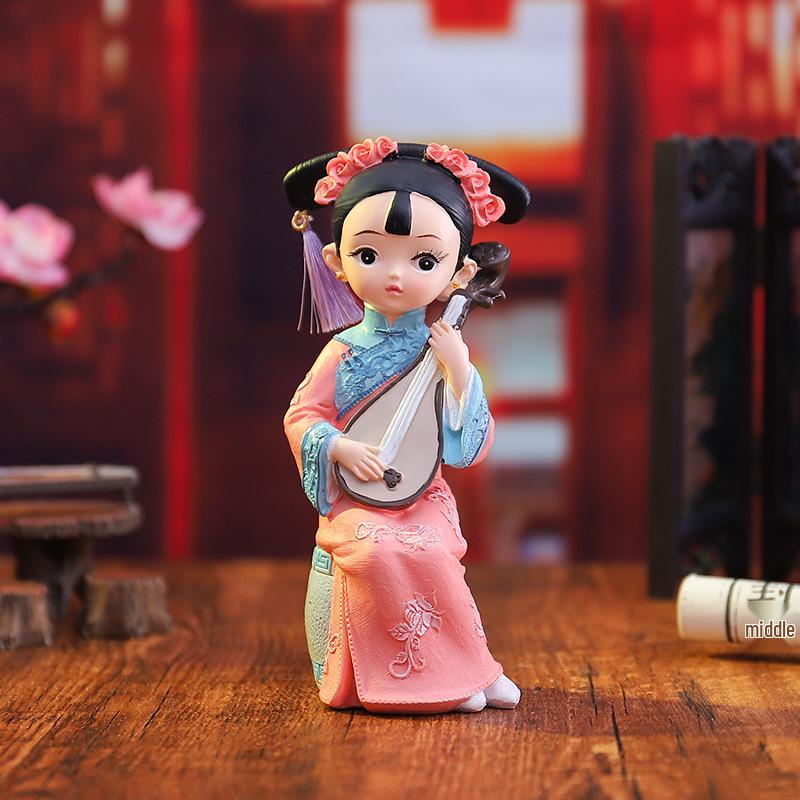 Hand-Painted Chinese Style Flower Princess Figurine - Classical Cultural Creative Gift