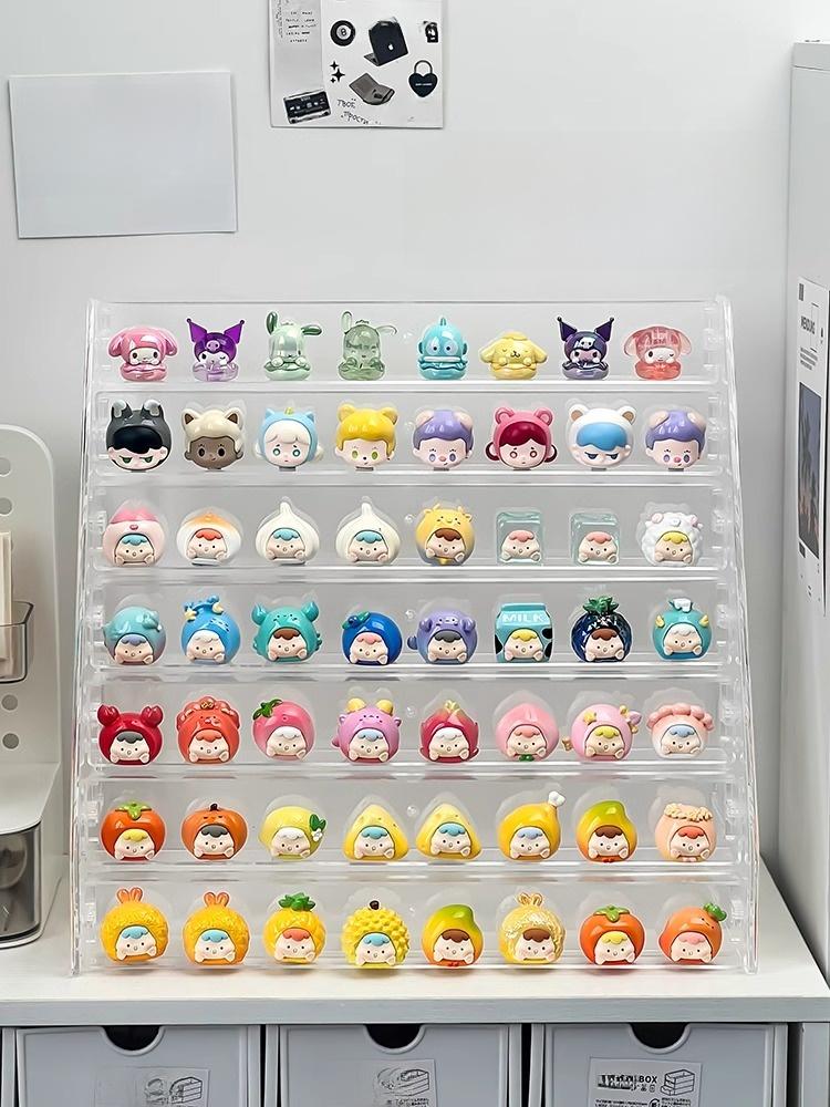 Large Capacity Acrylic Display Stand Cute Particle Multi-layer Separation Figurines Home Desktop Display Rack Organizer