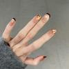 Autumn Winter Amber Cat Eye Fine Glitter Manicure - Handmade & Removable for Brightening Daily Wear