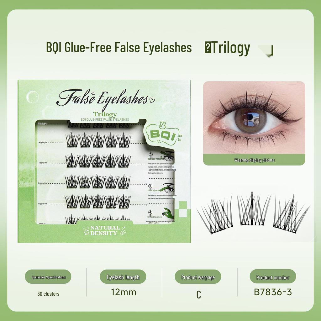 Eyelash Book: Adhesive-Free False Eyelashes - 10 Rows of Individual Upper & Lower Clusters for Beauty Makeup
